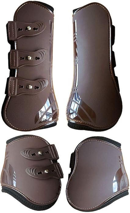 Open Front Jumping Tendon Horses Boots, Secure Leg Protection, Lightweight and Tough Dressage Horse Riding Equestrian Equipment