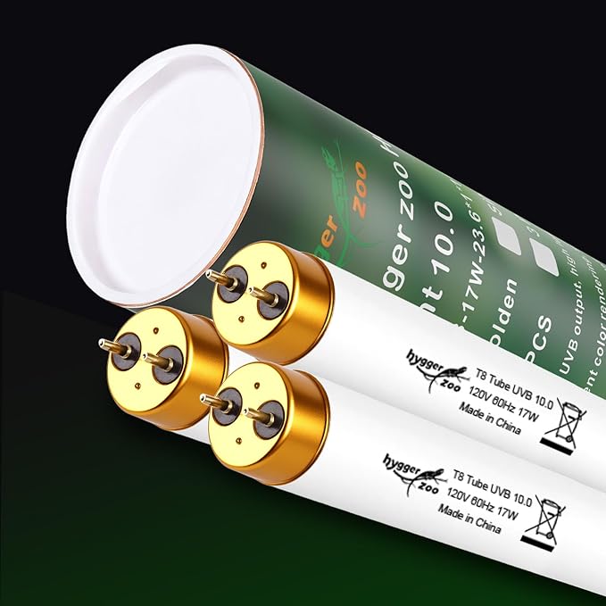 UVB Light for Reptiles Bearded Dragon, 3 Pack T8 UVB Reptile Light UVB Bulb 10.0 17W UVA UVB Reptile Light Bulb Terrarium Light Lamp Tube for Turtle Chameleon Leopard Gecko Snake Tank, 24 Inch