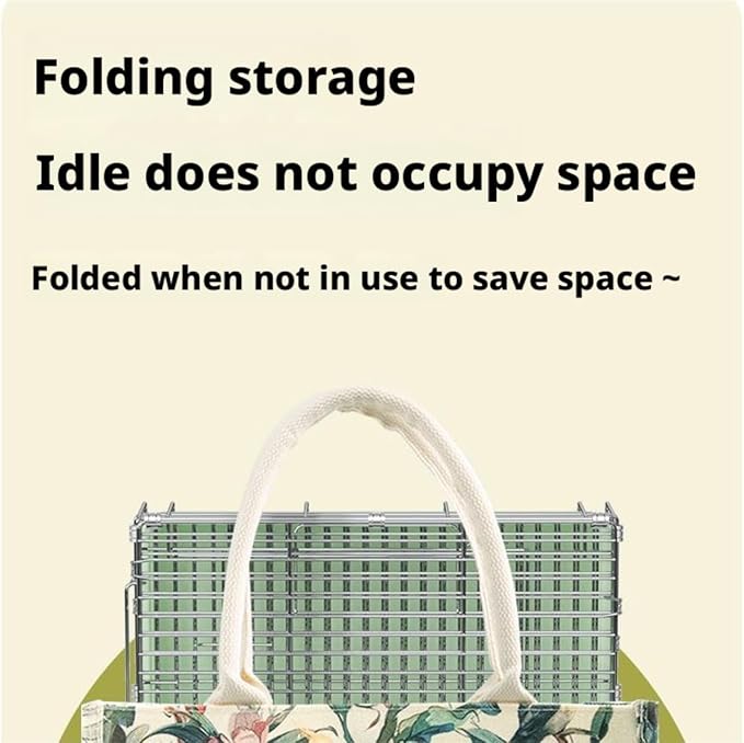 Bird Cage Parrot Cage Bird Carrier Parrot Stainless Steel Folding Hand-held for Conures Lovebird Flight Birdcage(White)