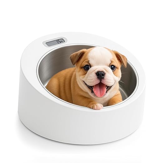 Neonatal Puppy Scale with Stainless-Steel Bowl - Digital Weight Scale for Newborn Puppies, Kittens & Small Pets, Designed to Track Growth and Feeding Progress (Multi-use)