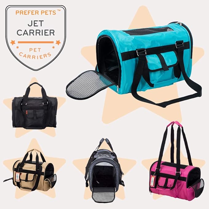 Prefer Pets: Jet Carrier - Pet Travel Carrier - 17”L x 12”H x 10”D - Airline Approved Travel Carrier - Provides A Safe & Secure Way to Travel - Keep You Pet Comfortable