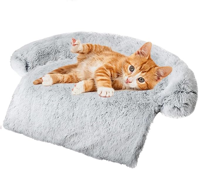 Tinaco Calming Dogs/Cats Bed Mats, Dog Pad Washable Removable Couch Cover, Plush Long Fur Mat for Pets, Waterproof Lining, Perfect for Small, Medium and Large Dogs and Cats (Gradient Gray, 31"x23")