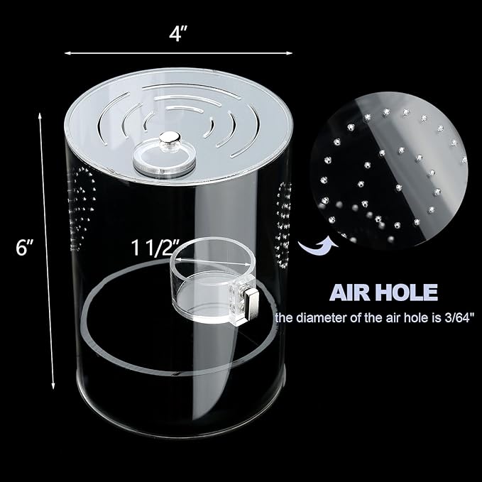 Jumping Spider Enclosure Starter Kit with Feeding Dish, Tarantula Terrariums Cribs for Mantis Snails Ladybugs Insect, Micro Habitat Cage Accessories