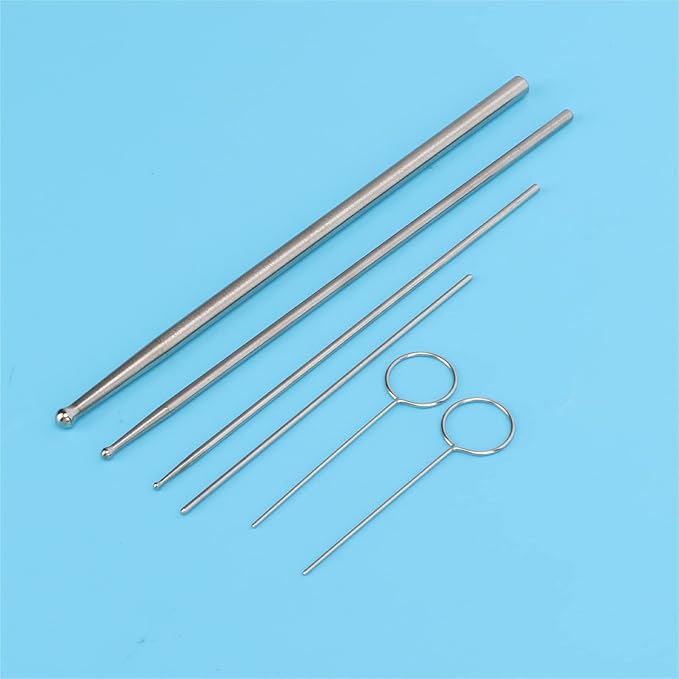 Snake Probe Kit, 6PCS Stainless Steel Snake Sexing Probe Round Head Anti Allergy Reptiles Probes with Storage Box for Different Size Snakes