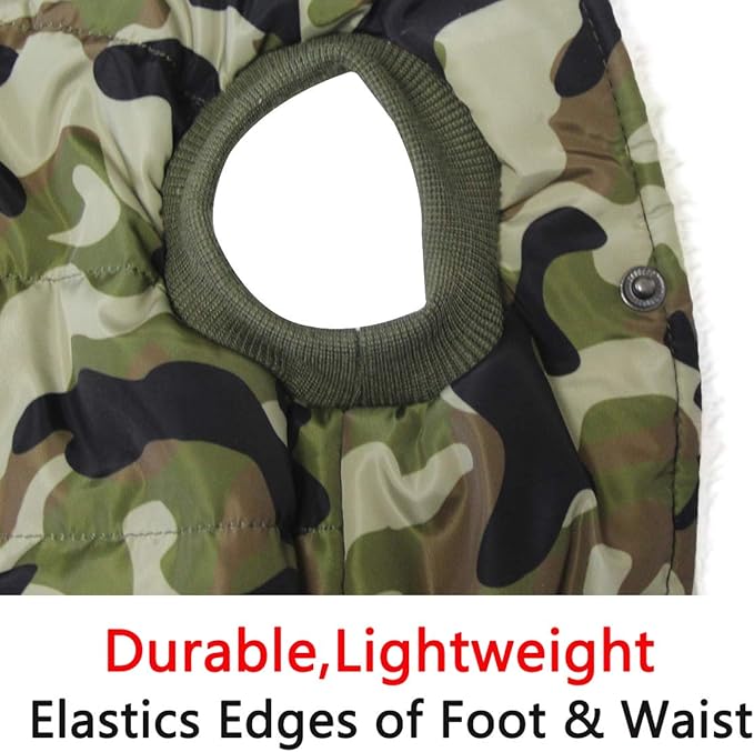 Vecomfy Fleece Lining Extra Warm Dog Hoodie in Winter for Medium Dogs Jacket Pet Coats with Hooded,Green Camo L