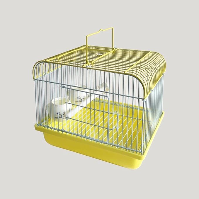 Bird Cage Pet Products Travel Cage for Birds and Small Animals Bird Carrier with Perch and Feeding Cups,Portable Bird Travel Cage Weight Breathable Pet Suppliesyellow,Ye
