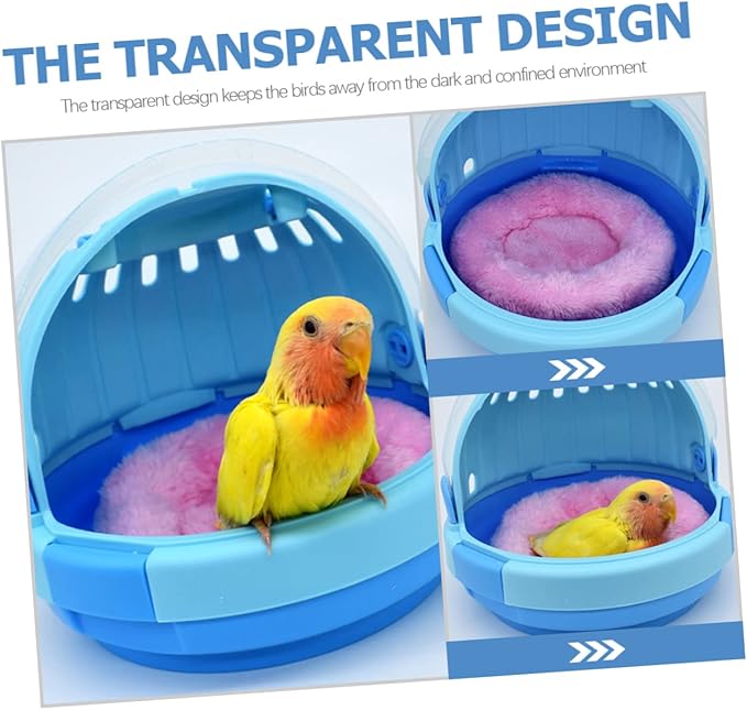 Sosoport Portable Handheld Parrot Carrier View Detachable Base for Easy Cleaning Vented for Fresh Air Travel Cage for Small Birds