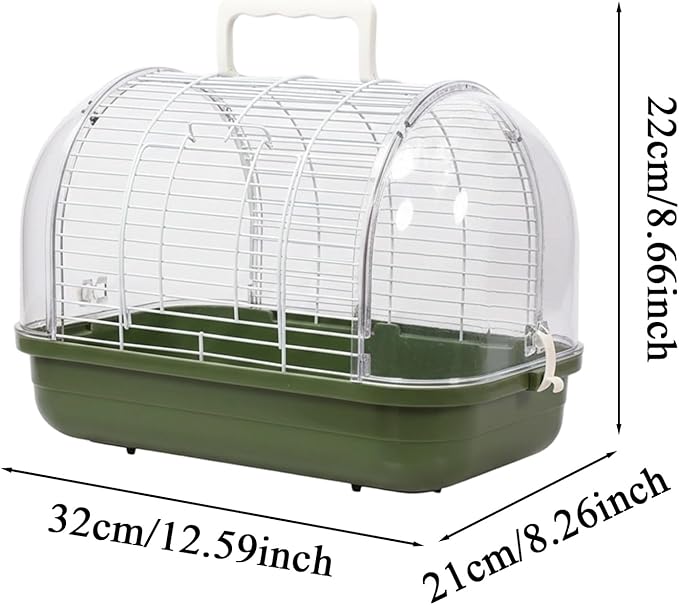Travel Bird Cage - Transparent Bird Travel Carrier - Full View Cockatiel Cage | for Indoor Outdoor Balcony Living Room Park Parakeet Conure Canary Lovebird