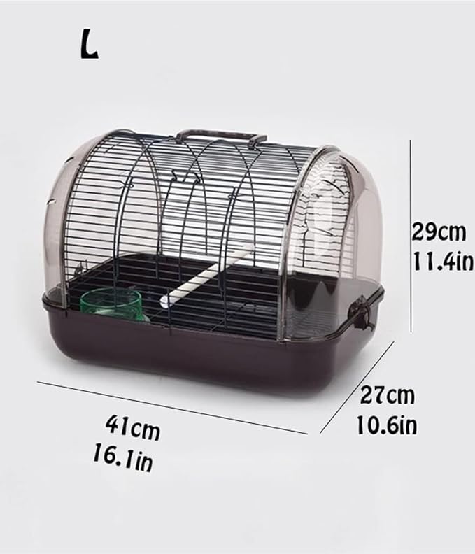 Bird Cage Parrot Cage Bird Cage Portable Pet Bird Travel Cage Creative Bird Carriers Durable Bird House Carrier for Balcony Flight Birdcage(Brown,L)