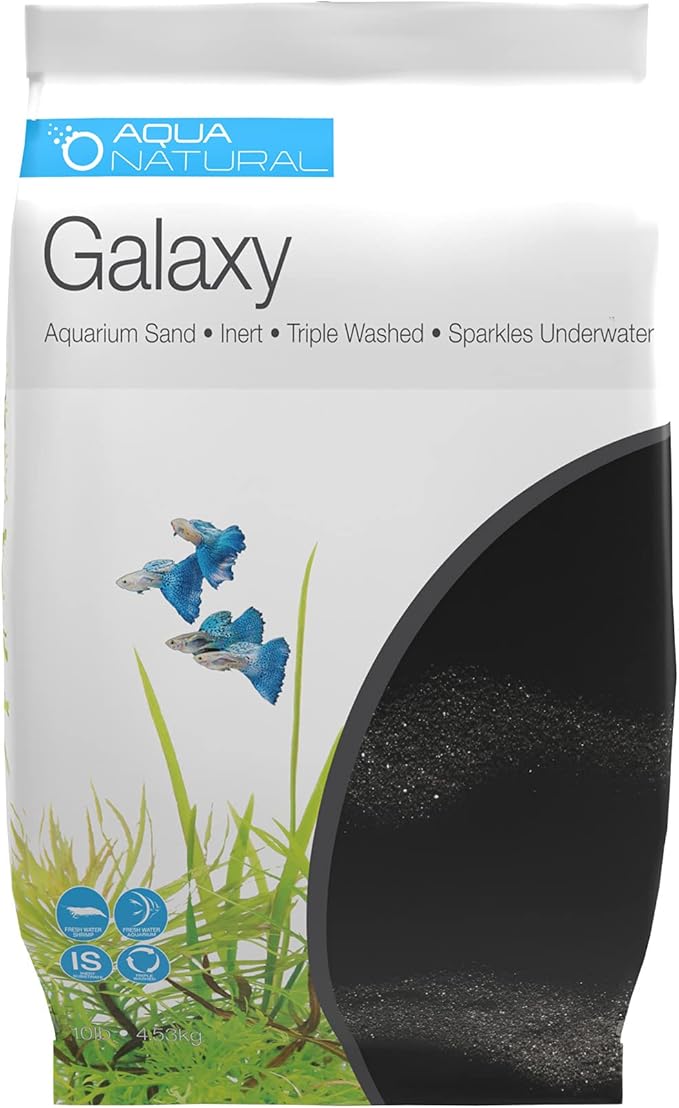 Aqua Natural Galaxy Sand 10lb Substrate for aquascaping, Aquariums, vivariums and terrariums, Black