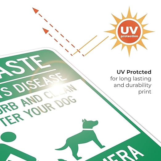 Pet Waste Leash-Curb and Clean Up After Your Dog Under Camera Surveillance Sign, (SI-63188) 24x30 Inches, Rust Free .063 Aluminum, Fade Resistant, Made in USA