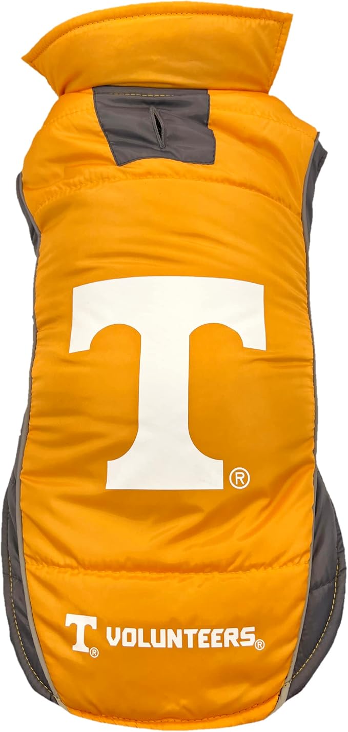 Pets First Collegiate Tennessee Volunteers Puffer Vest for Dogs & Cats. Size Small. Warm, Cozy, and Waterproof Dog Coat, for Small and Large Dogs/Cats.