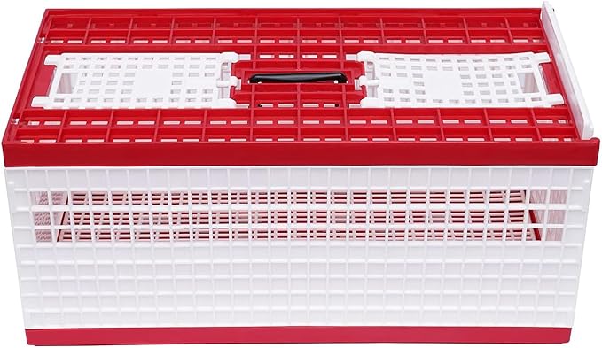 23.62 * 12.2 * 10.24" Transportation Pigeon Cage, Foldable Pigeon Cage, Capacity 14 Birds, with Handle & Side Doors + 2 Top Department, for Training and Release Competition