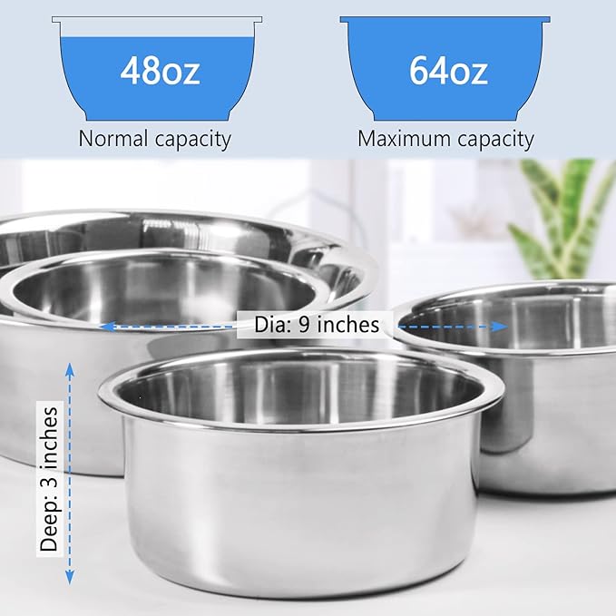Raised Large Dog Bowls Wall Mount Pet Bowl, Collapsible Elevated Pet Bowl for Dog Cat Chicken Coop - 8 Cups / 2 Quart