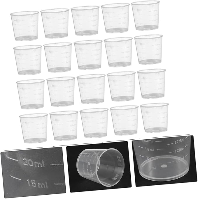 Yardwe 30pcs 20ml Reptile Feeding Cups Set Washable and Reusable Measurement Cups for Lizards Stylish Storage for Food and Water