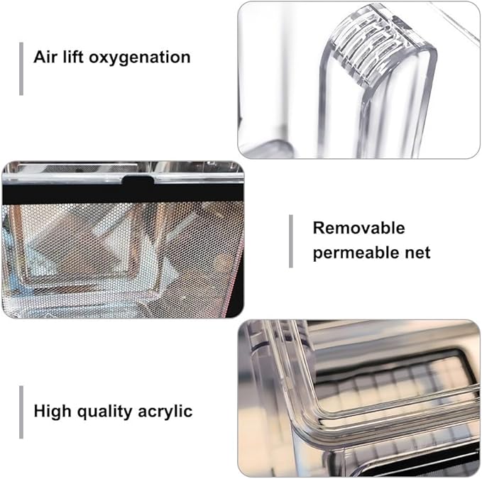 Fish Breeding Box, Acrylic Fish Isolation Box Hanging Aquarium Hatchery Tank for Freshwater Seawater Fish Tank Aquarium