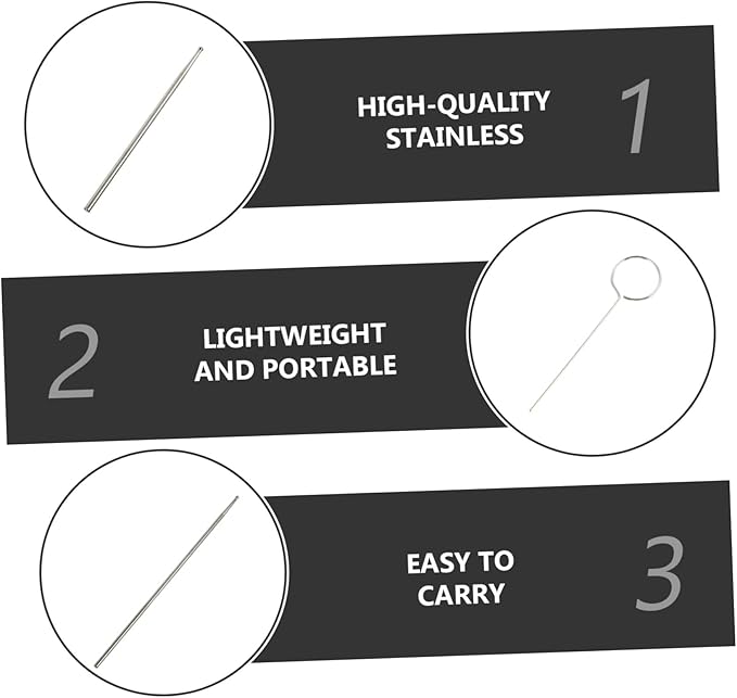 1Set Professional Snake Gender Probe Ergonomic Stainless Steel Gender Detection Tools for Reptiles Easy to Clean and Use for Snake Tank Accessories and Reptile Care