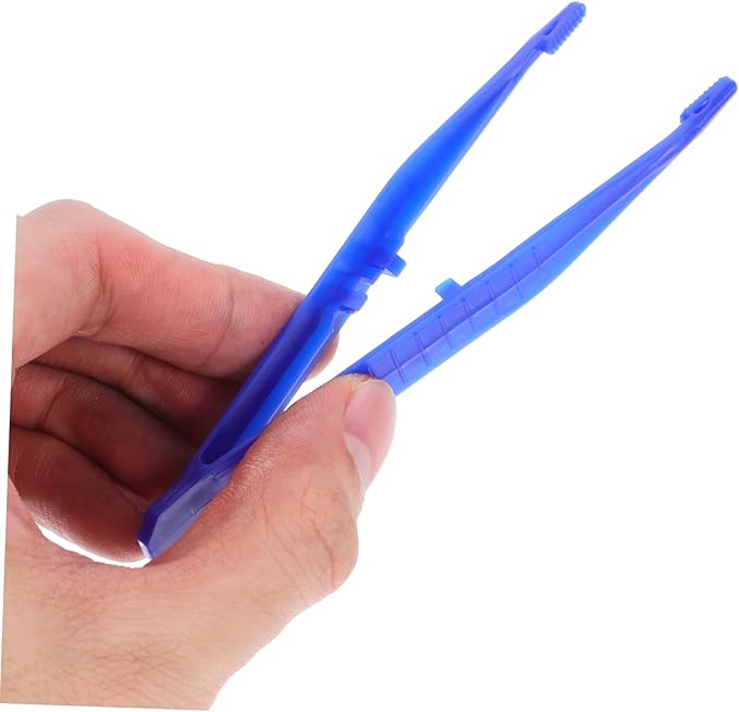 ORFOFE 6pcs Reptiles Feeding Tweezer Set Plastic Feeding Clamp for Lizards and Frogs Curved and Straight Design for Easy Handling of Reptile Food