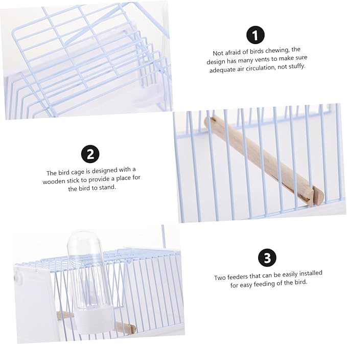 1set Portable Bird Carrier Travel Cage Handle for Pets Lightweight Parrot Transportation Cage for Hiking Travel and Outings