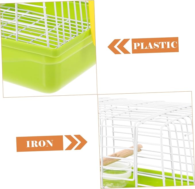 1Set Portable Bird Travel Cage Handheld Parrot Carrier with Spacious Design for Sightseeing Camping and Hiking for Parakeets Budgies and Birds