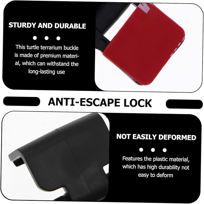 4pcs - Escape Lock Reptile Pet Tank Feeding Tank Buckle - Latch Aquarium Lid Clips Clamps Reptisoil Terrarium Buckle Animal Plastic Cover Clip