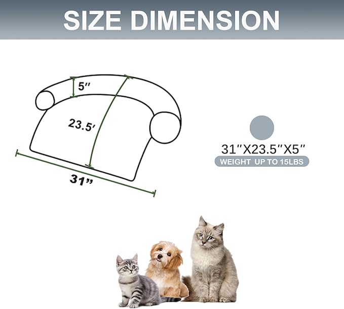Tinaco Calming Dogs/Cats Bed Mats, Dog Pad Washable Removable Couch Cover, Plush Long Fur Mat for Pets, Waterproof Lining, Perfect for Small, Medium and Large Dogs and Cats (Gradient Gray, 31"x23")