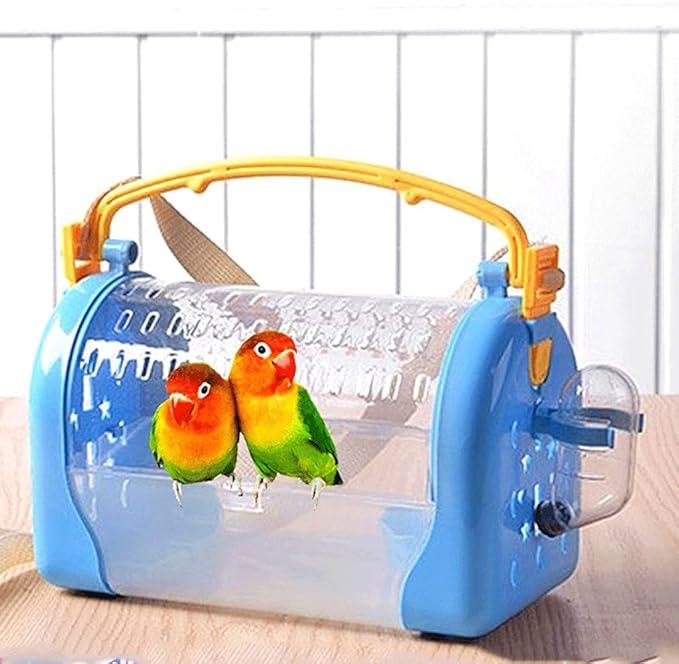 YYDS Plastic Bird Travel Carrier Clear View and Portable Bird Parrot Cage Small and Lightweight Bird Cage for Cockatiels Green Cheek Finch (Size : 25 * 13 * 17cm)