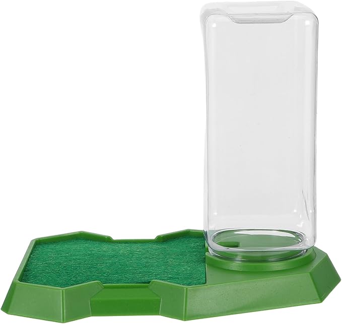 Healifty Reptile Feeding Box and Water Dispenser for Lizards, Green Hydration Dish for Gecko and Tortoise Terrariums, 1pcs Pet Water Bowl for Reptiles and Amphibians