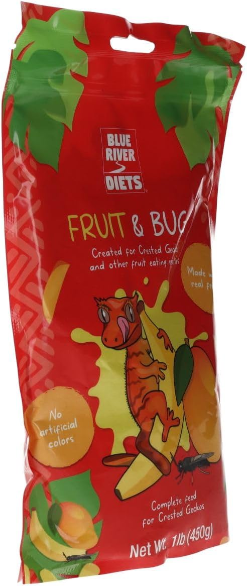 Blue River Diets Complete Crested Gecko Food 1lb (450g) Fruit & Bug | All Natural Gecko Food Made in The UK
