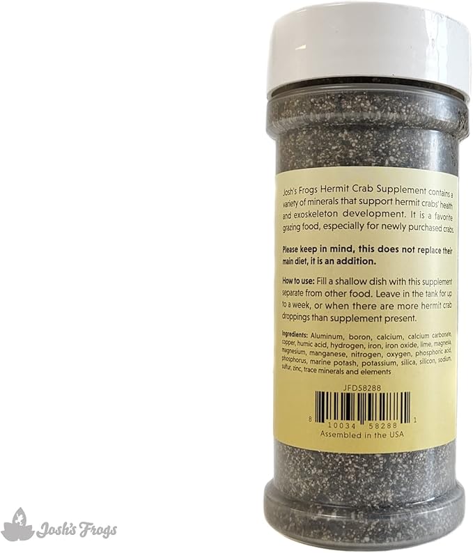 Josh's Frogs Hermit Crab Mineral Supplement Blend (4.5 oz)- Greensand Earthworm Castings Calcium