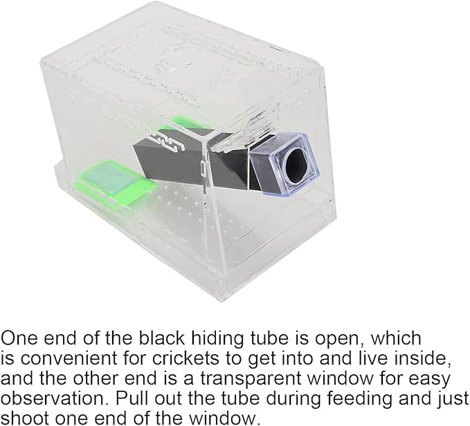 Transparent Acrylic Reptile Feeding Cricket, Cricket Care Kit Cricket Keeper with Tubes Cricket Keeper Tank Box(S)