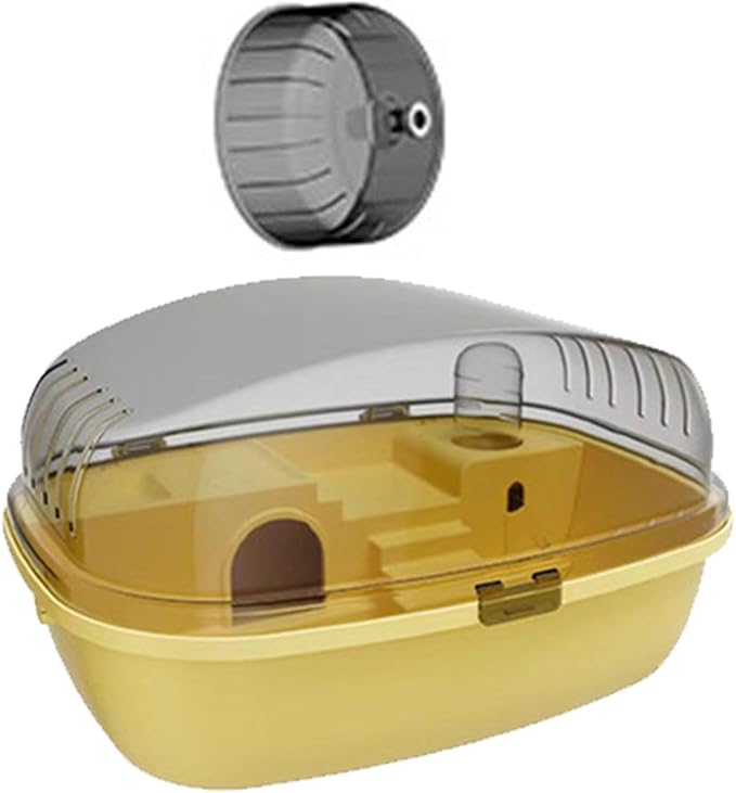 Deluxe Hamster Home with Clear Top and Easy Access, Yellow