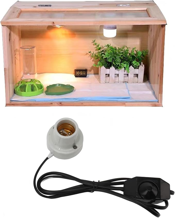 Gonetre Reptile Ceramic Heat Lamp Holder Professional E27 Socket Reptile Heat Light Fixture Holder for Lizard Tortoise Premium Ceramic Material Long Service Life (US Plug 120V)