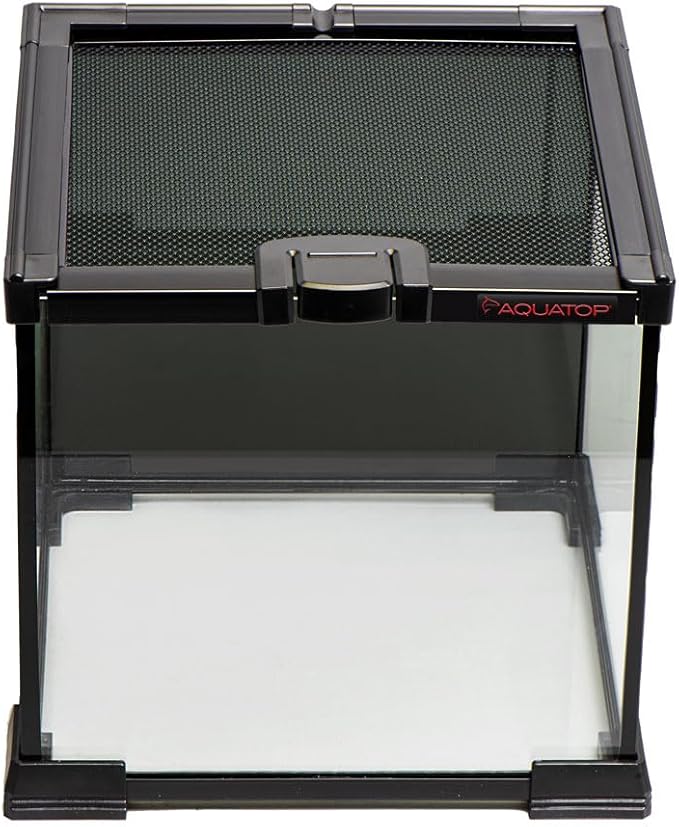 Aquatop 2.1 Gallon Cube Terrarium with Durable Mesh Top for Easy Access & Ventilation - Perfect for Reptiles & Plants, 7.87 x 7.87 x 7.87 Inches, RT-02