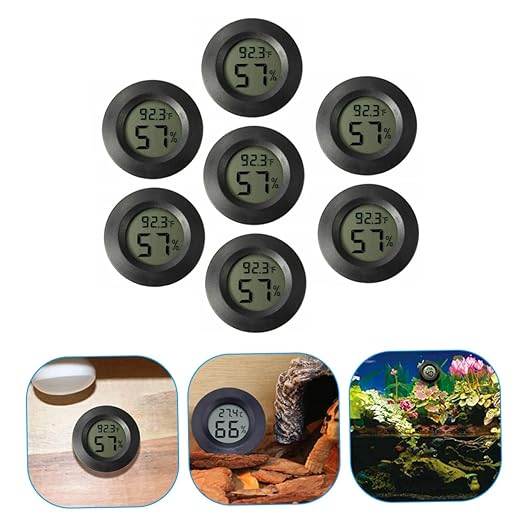 7pcs Mini Digital Thermometer Hygrometer for Reptiles Humidity for Terrariums Greenhouses and Poultry Portable and Accurate Humidity Gauge