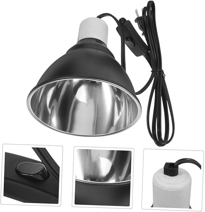 Milisten Reptile Heat Lamp Fixture Dome Light Socket for Terrariums Safe Operation Easy Installation Compatible with Bearded Dragons Turtles for Reptile Heating