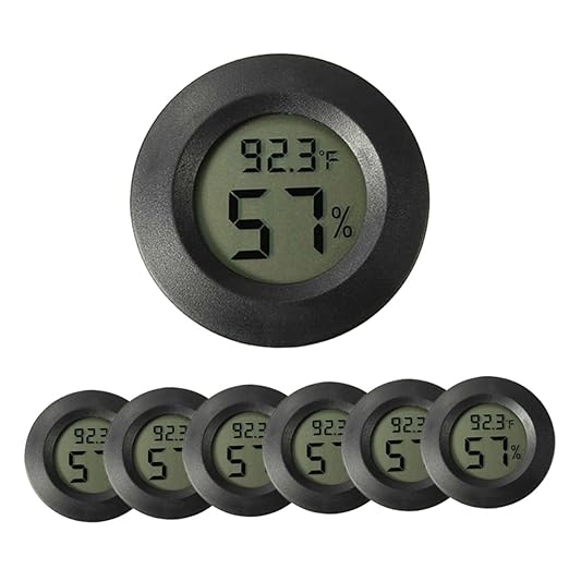 Totority 21pcs Mini Digital Hygrometer and Thermometer for Reptile Tanks Indoor Humidity Monitor Accurate Temperature Gauge for Greenhouses Terrariums and Poultry Environments