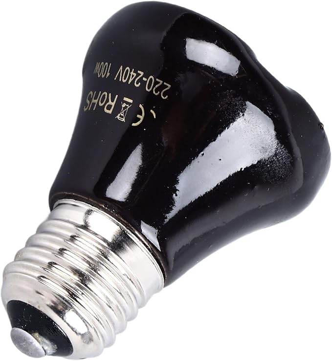 Ceramic Heat Emitter, Reptile Heat Bulbs, No Light Emitting Heat Bulbs, for Amphibian Terrarium, Bearded Dragon Lizard Snake Turtle, Brooder Coop Incubating Chicken (100w)