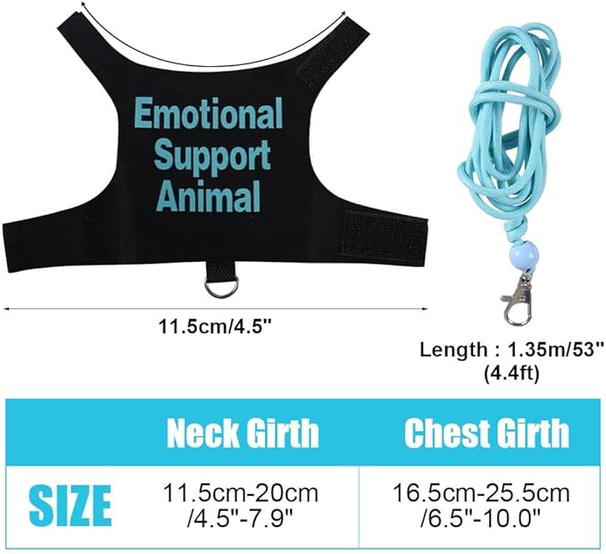 DONGKER Bearded Dragon Harness and Leash Set,Self-Adhesive Adjustable Lizards Walking Training Harness Escape Proof with 4.4ft Nylon Leash for Outdoor Indoor Walking