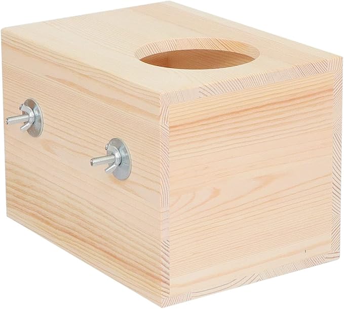 C-LIGHT Pet Chinchilla Hut Hideout Natural Wooden Small Animal Hideout for Chinchilla Squirrel Sugar Gliders (B)
