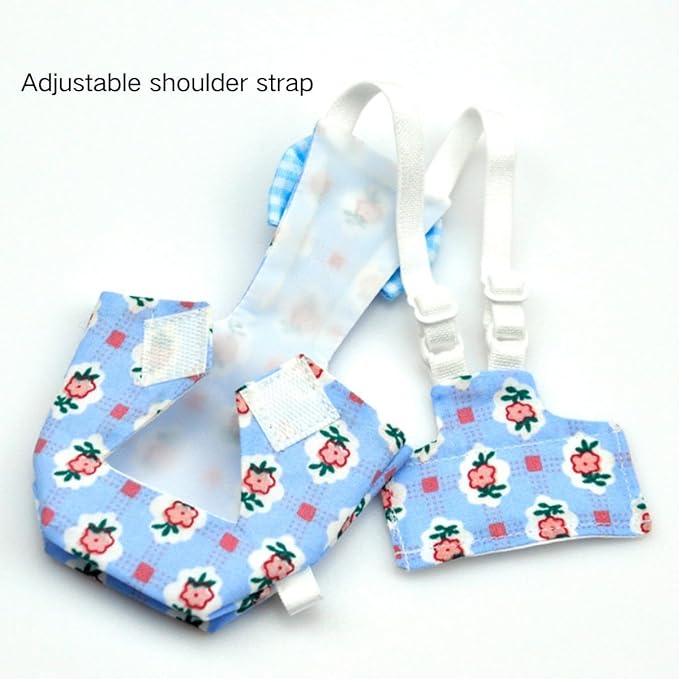 3PCS Bird Diaper with Adjustable Shoulder Strap Washable Parrot Diapers Reusable Bird Flight Suit Nappies Protective Breathable Nappy Clothes for Parakeet Macaw Conure (XL)