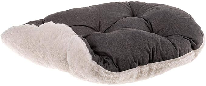 Ferplast Dog Bed Large Dog Cushion Washable Pet Mattress in Cotton with Soft Padding, 85 x 55 cm. Brown