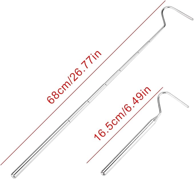 Snake Tong, Telescoping Snake Handling Tool Snake Hook, Stainless Steel Reptile Catcher Snake Catcher, Reptile for Snake