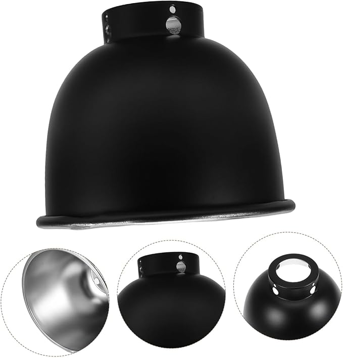 TOYANDONA Reptile Light Shade: 5.5 Inch Heat Lamp Cap - Metal Reflective Cover for Terrariums - for Habitat Lighting