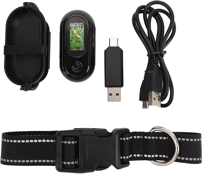 Cat Camera Collar, HD 1080P Dog Collar Camera with Memory Card, 130° Wide Angle, Built in MIC, Mini Body Camera Action Camera for Dogs Cats Gifts Indoor & Outdoor (64GB)