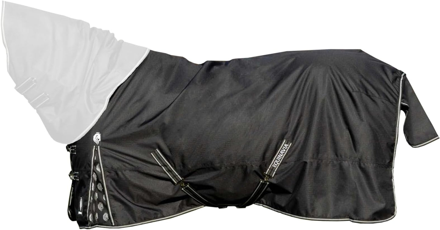 Equinavia Norse 200g Medium Weight Horse Blanket | Waterproof Winter Turnout - Black - 66 in - Black - 66 in