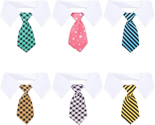 Segarty Dog Necktie Collar, 6pcs Dog Tie for Medium and Large Dogs, Adjustable Collar with Stripped Formal Neck Tie for Dogs Cats Tuxedo Tux Outfits, Birthday, Wedding, Christmas Costumes