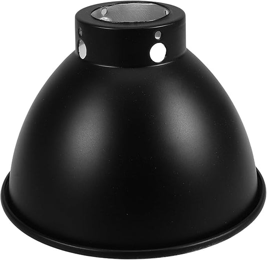 Black Dome Cover for Terrariums Efficient Heat Reflection Compatible with Various Bulbs Stylish Metal Design for Optimal Habitat Lighting