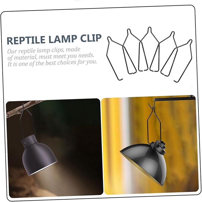 Kisangel 10pcs Reptile Light Cover Clamps for Turtle Tank Gecko Chameleon Cage Accessories Heat Light for Reptiles Lampshade Clips