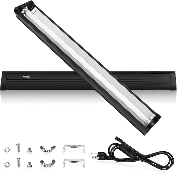 UVB Light for Reptiles Bearded Dragon, T5 UVB Reptile Light Fixture HO UVB Bulb Lighting Combo Kit 10.0 39W UVA UVB Reptile Light Bulb Terrarium Lamp Tube Bar for Snake Gecko Turtle Lizard, 34 Inch
